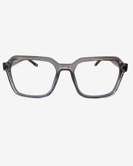 Modern Square Eyewear Frame – Gray & Transparent