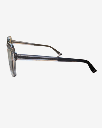 Modern Square Eyewear Frame – Gray & Transparent