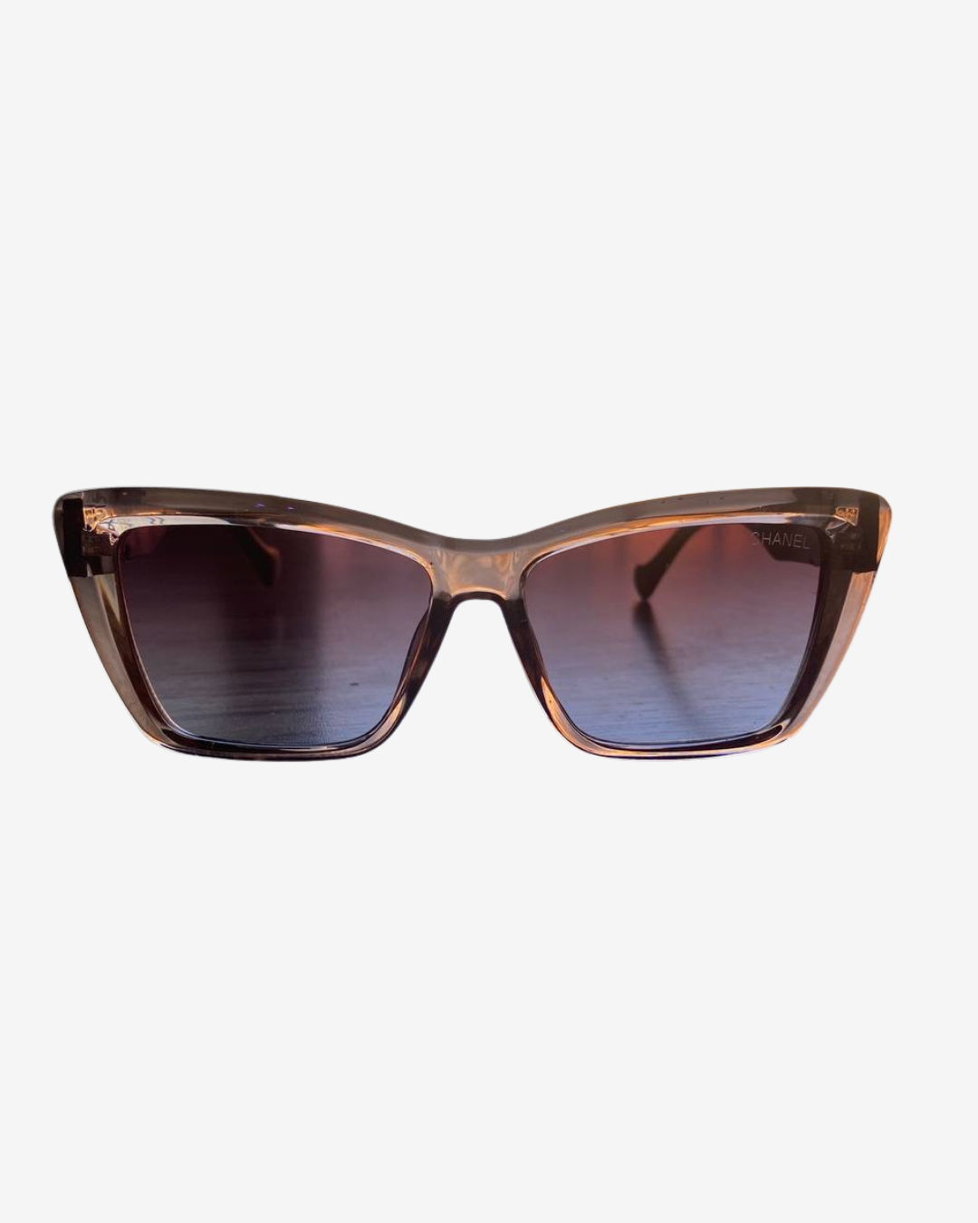 Chanel-Style Cat-Eye Sunglasses – Brown Gradient Premium UV Protection