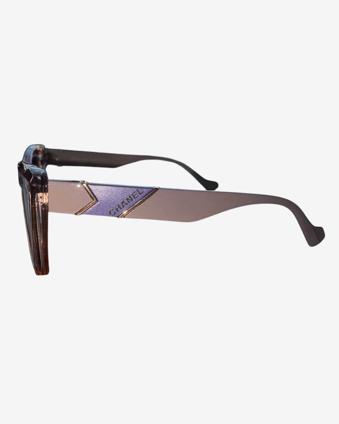 Chanel-Style Cat-Eye Sunglasses – Brown Gradient Premium UV Protection